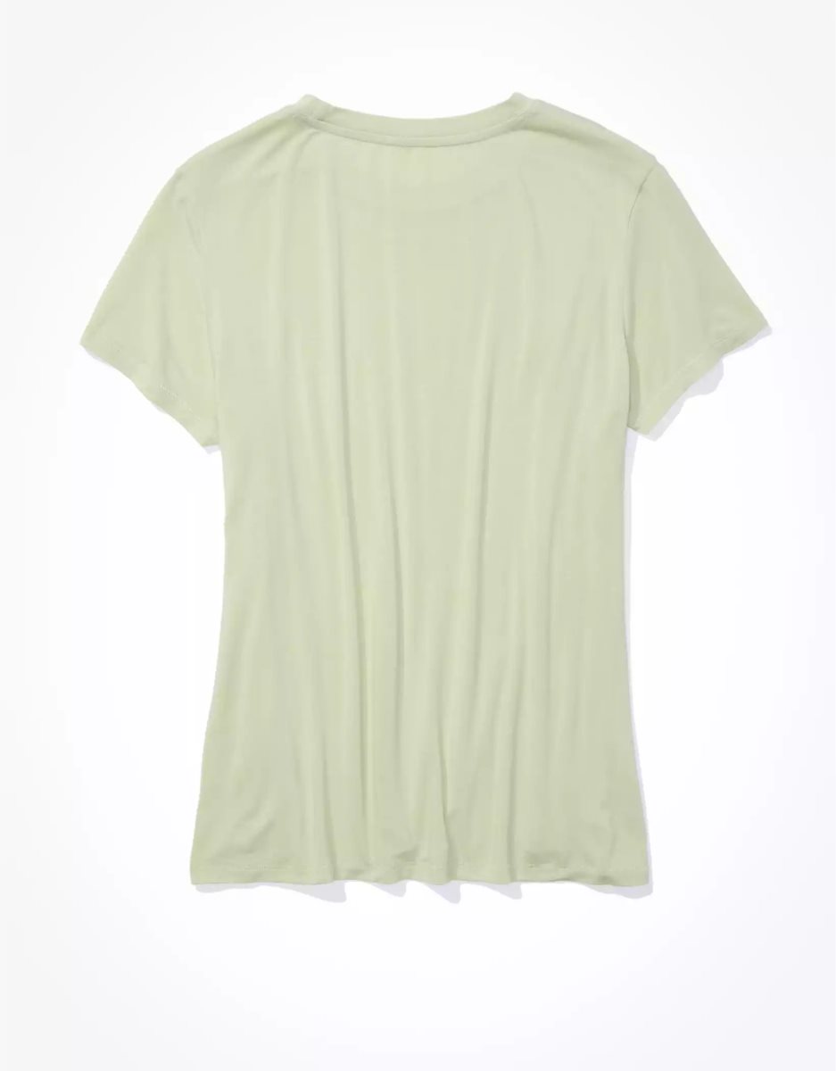 T Shirts American Eagle AE Soft & Sexy Crew Neck Tee Vert Olive Femme | DJD-32346554